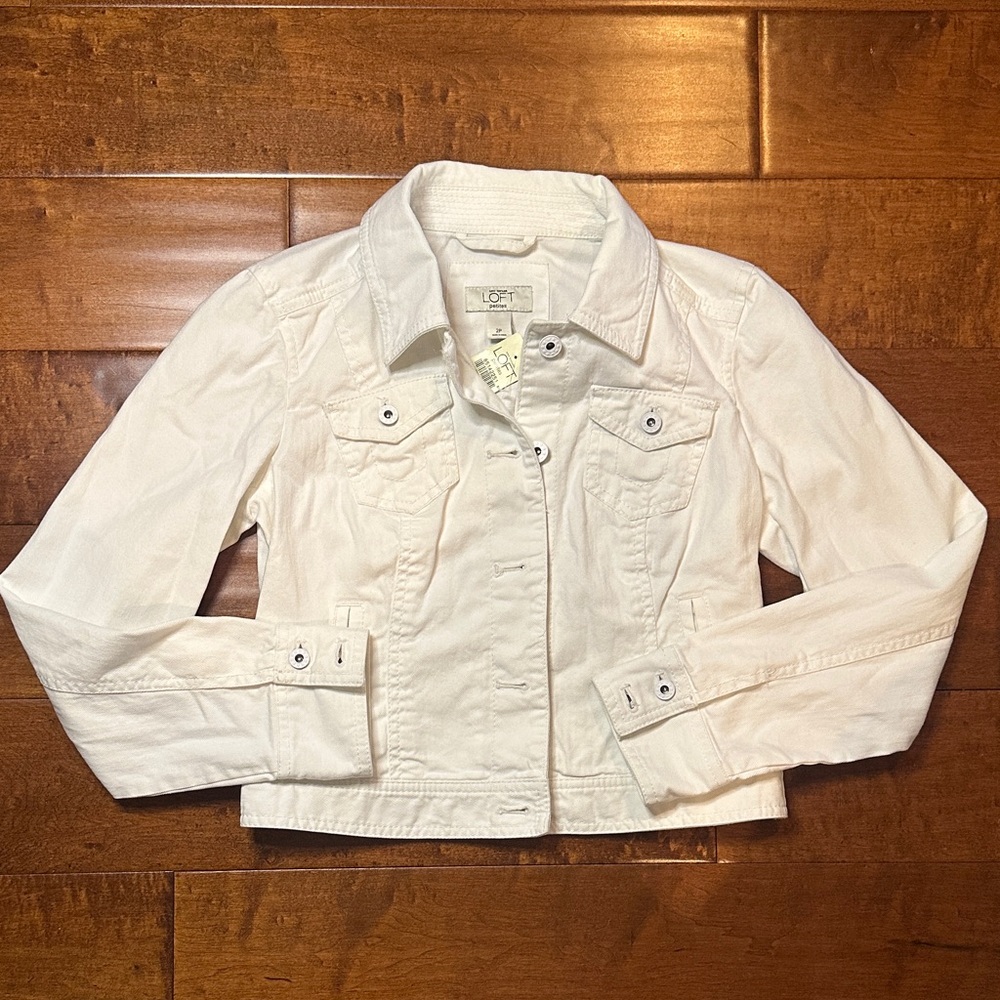 LOFT White Cotton Denim Jacket